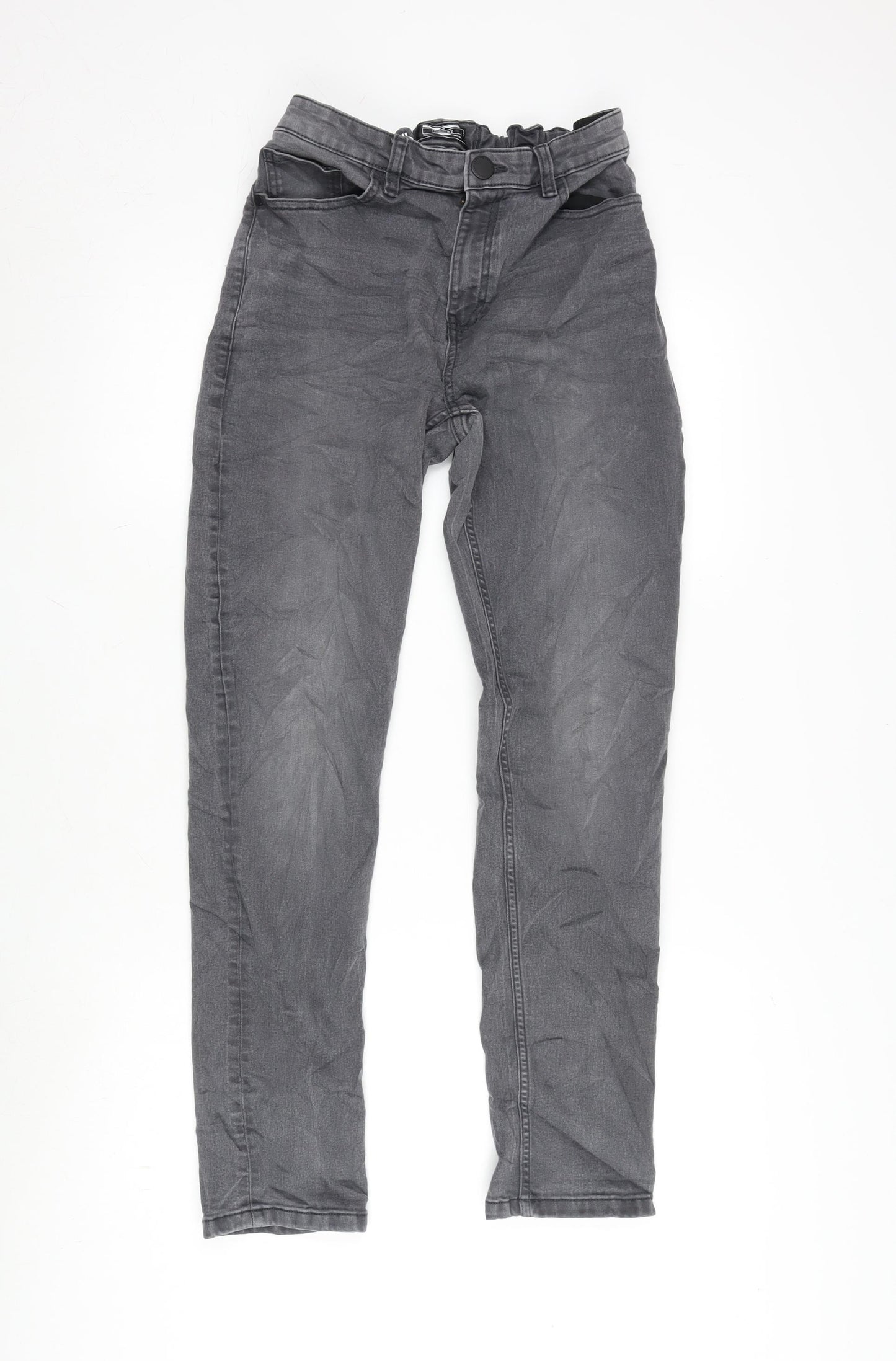 NEXT Boys Grey Cotton Straight Jeans Size 15 Years L28 in Regular Zip