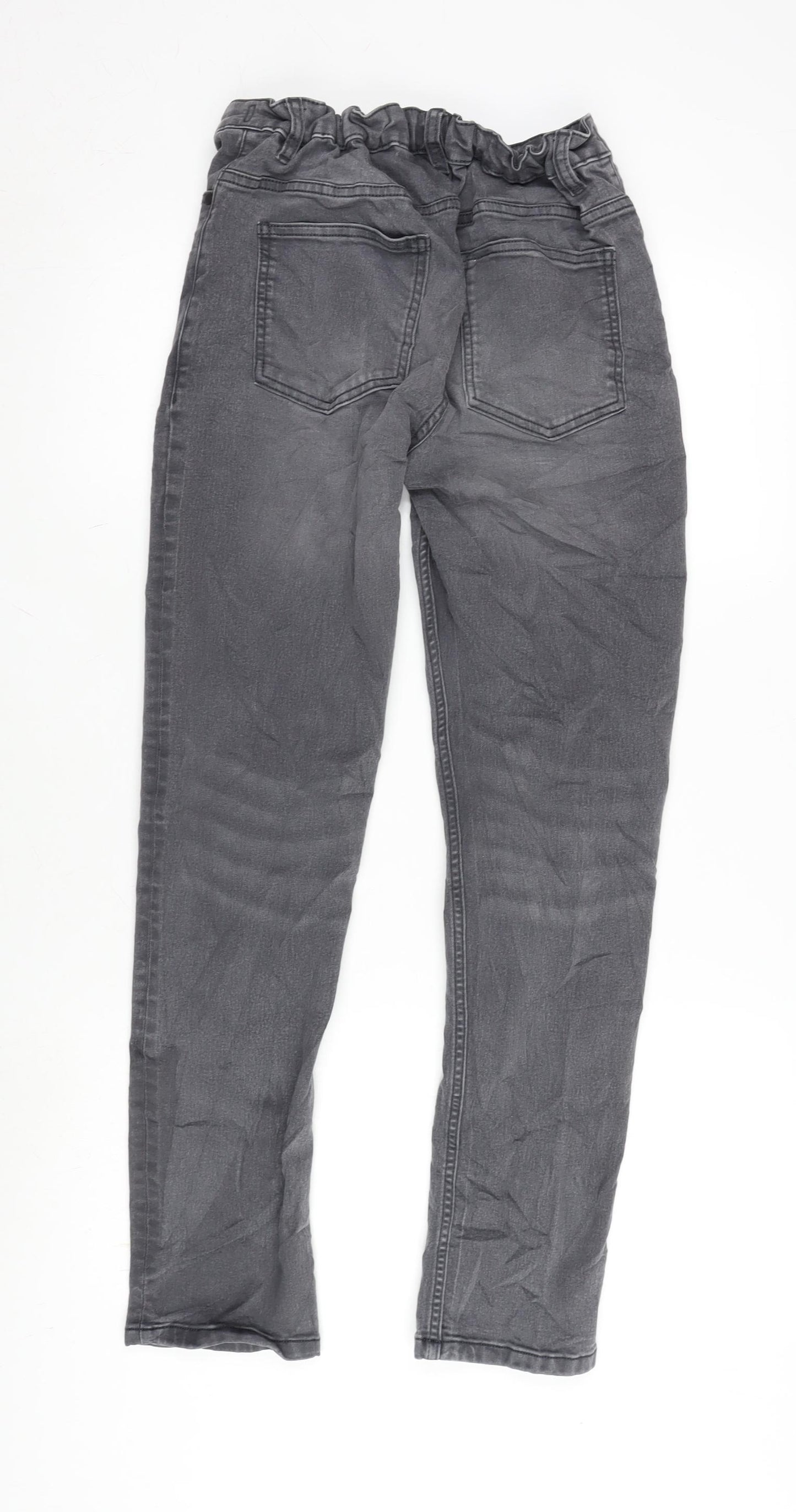 NEXT Boys Grey Cotton Straight Jeans Size 15 Years L28 in Regular Zip