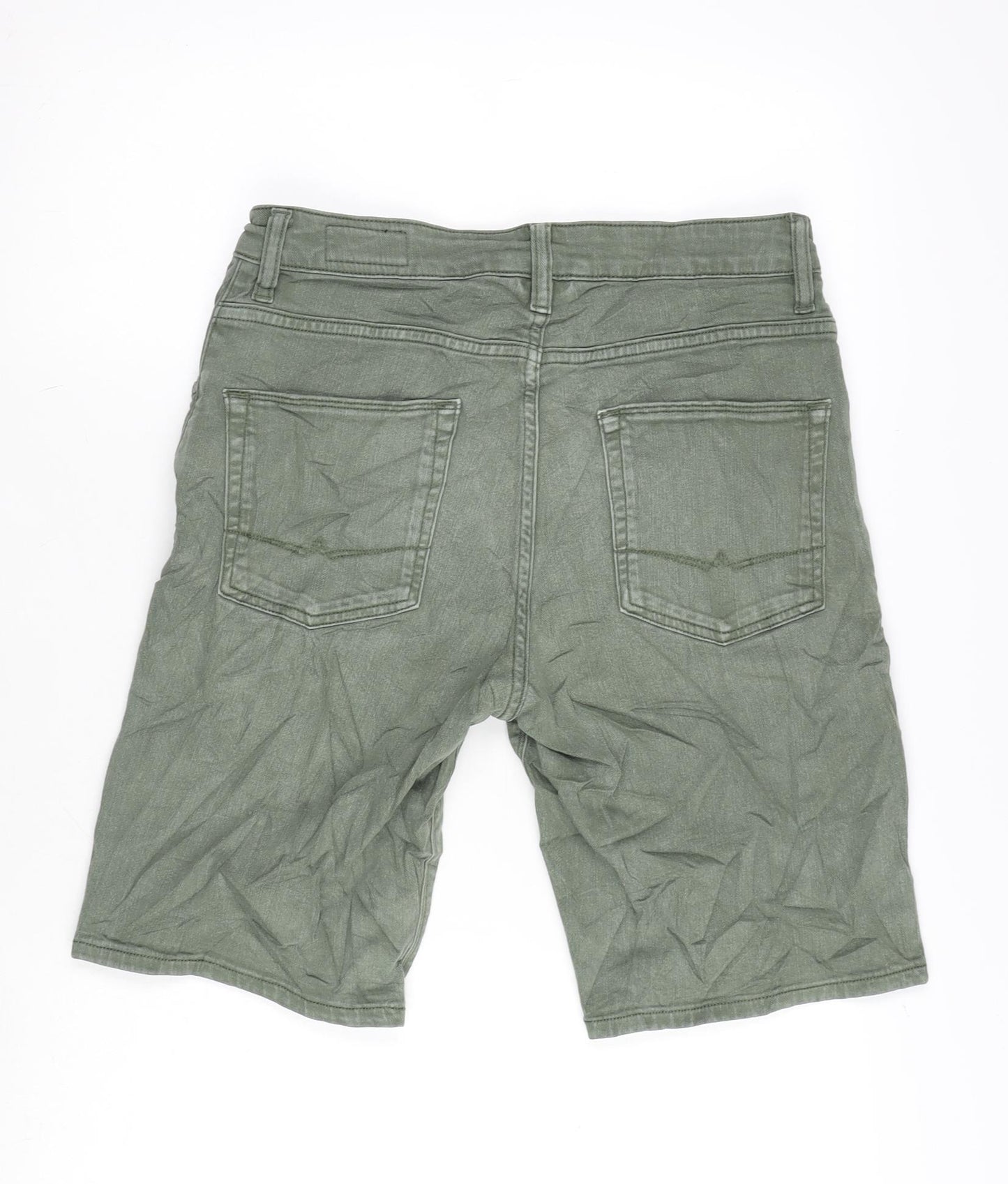 ASOS Mens Green Cotton Bermuda Shorts Size 30 in L10 in Regular Zip