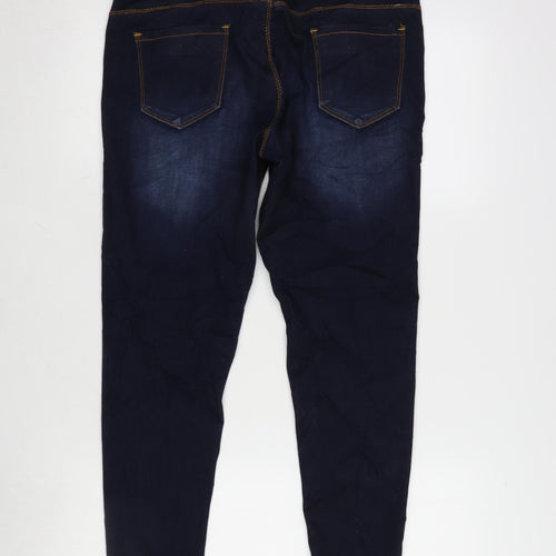 Zheia Womens Blue Cotton Blend Tapered Jeans Size 30 in L25 in Regular Zip