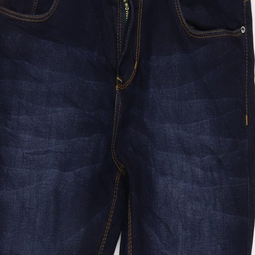 Zheia Womens Blue Cotton Blend Tapered Jeans Size 30 in L25 in Regular Zip