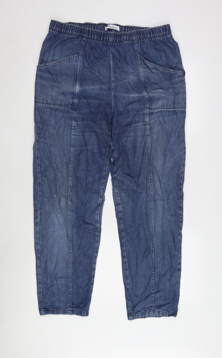Being Casual Womens Blue Cotton Tapered Jeans Size 14 L28 in Regular