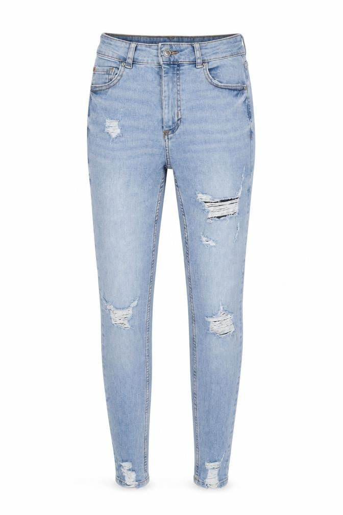 Denim & Co. Womens Blue Cotton Blend Tapered Jeans Size 8 L29 in Regular Zip