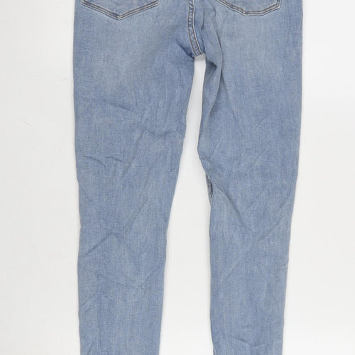 Denim & Co. Womens Blue Cotton Blend Tapered Jeans Size 8 L29 in Regular Zip