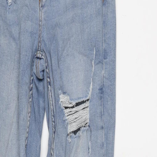 Denim & Co. Womens Blue Cotton Blend Tapered Jeans Size 8 L29 in Regular Zip