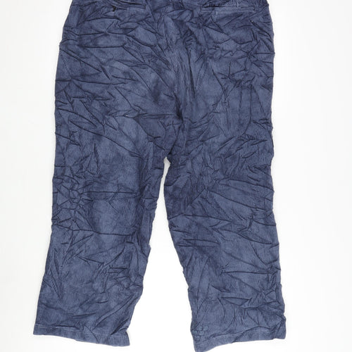 Glomode Womens Blue Cotton Trousers Size 34 in L24 in Regular Zip