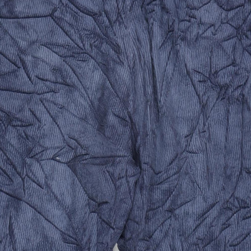 Glomode Womens Blue Cotton Trousers Size 34 in L24 in Regular Zip