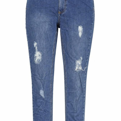 TU Womens Blue Cotton Blend Straight Jeans Size 8 L29 in Extra-Slim Zip