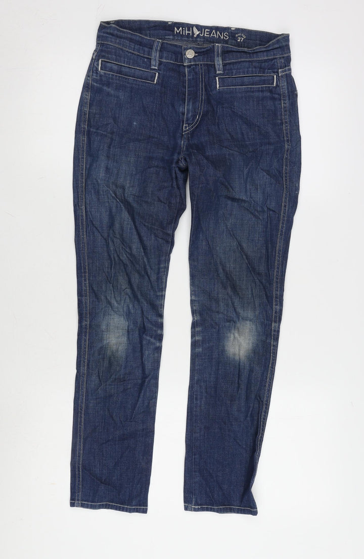 MIH Jeans Womens Blue Cotton Blend Straight Jeans Size 28 in L26 in Regular Zip
