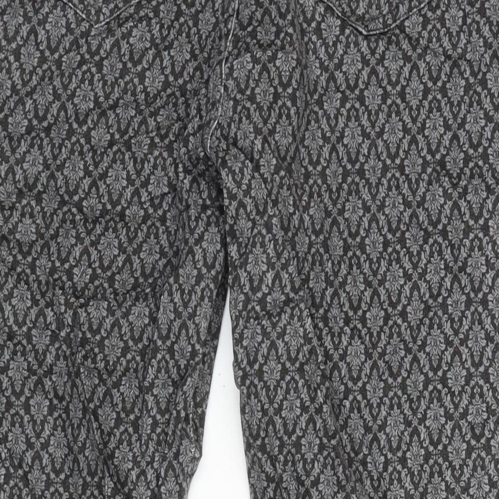 TU Womens Grey Paisley Cotton Blend Jegging Jeans Size 18 L28 in Regular