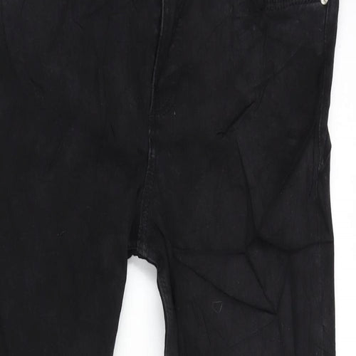 Zara Womens Black Cotton Blend Tapered Jeans Size 12 L28 in Regular Zip