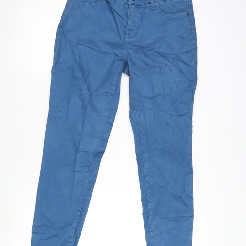 YNDJ Womens Blue Cotton Blend Straight Jeans Size 8 L28 in Regular Zip