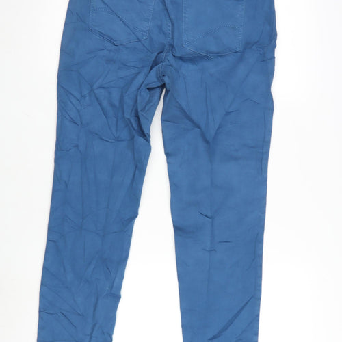YNDJ Womens Blue Cotton Blend Straight Jeans Size 8 L28 in Regular Zip