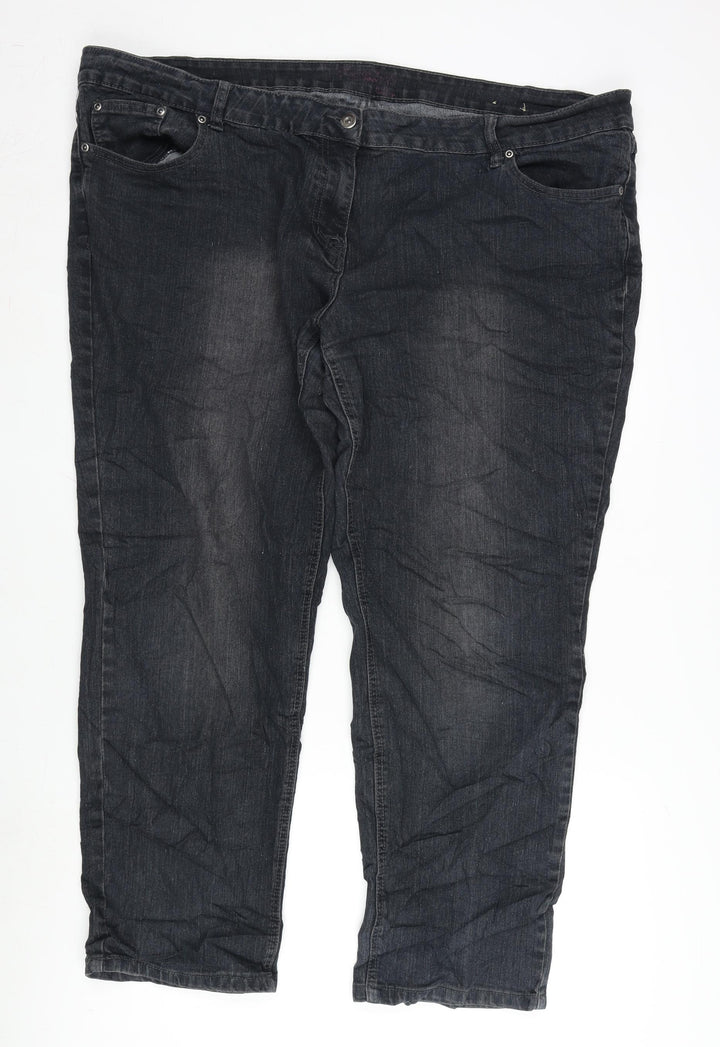 Kayota Lil;y Womens Blue Cotton Blend Straight Jeans Size 46 in L28 in Regular Zip