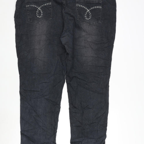 Kayota Lil;y Womens Blue Cotton Blend Straight Jeans Size 46 in L28 in Regular Zip