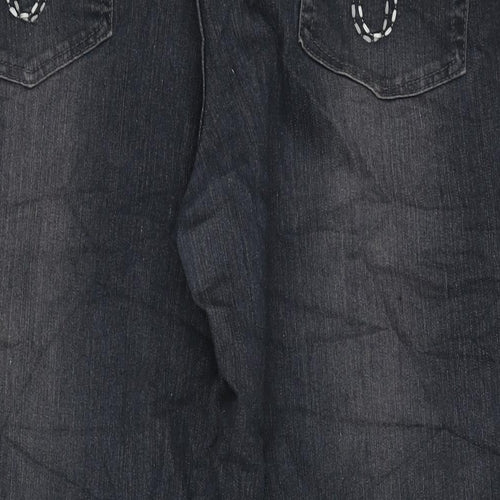 Kayota Lil;y Womens Blue Cotton Blend Straight Jeans Size 46 in L28 in Regular Zip