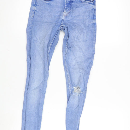 Denim & Co. Womens Blue Cotton Blend Tapered Jeans Size 8 L27 in Regular Zip