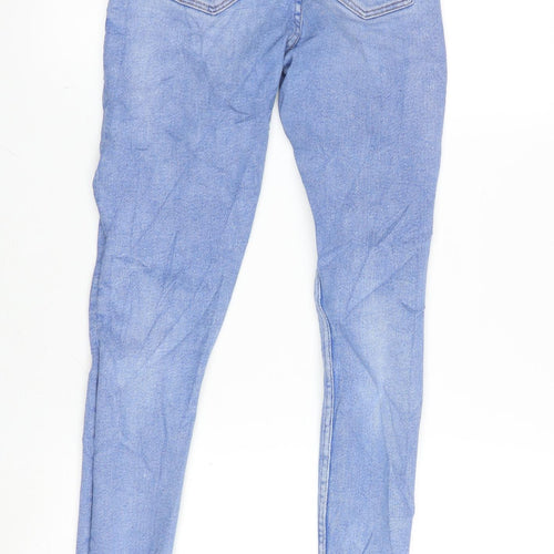 Denim & Co. Womens Blue Cotton Blend Tapered Jeans Size 8 L27 in Regular Zip