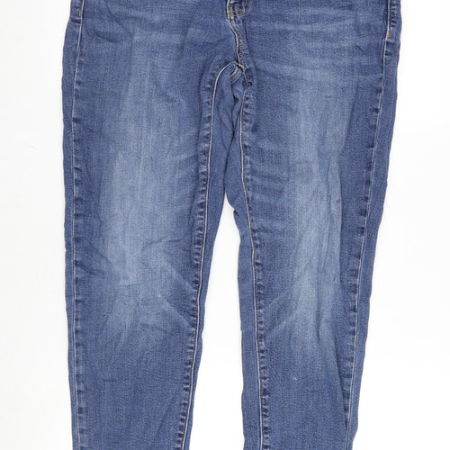 Gap Womens Blue Cotton Blend Straight Jeans Size 10 L25.5 in Regular Zip