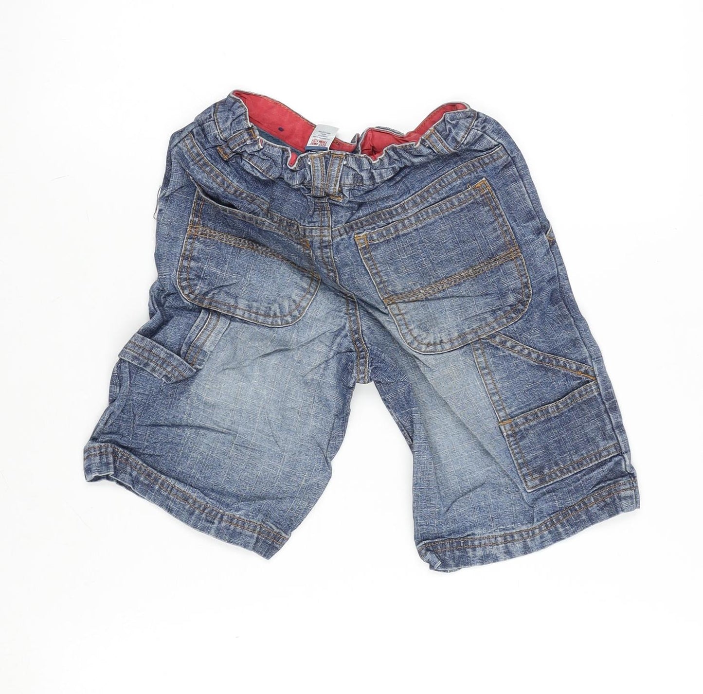 TU Boys Blue Cotton Cargo Shorts Size 4-5 Years Regular Zip - Waist 20 Inches.- Inside leg 10 inches.