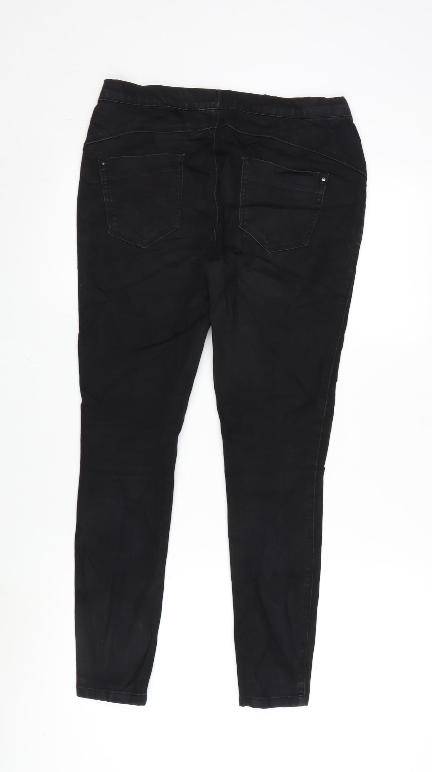 Denim & Co. Womens Black Cotton Blend Jegging Jeans Size 10 L26 in Regular