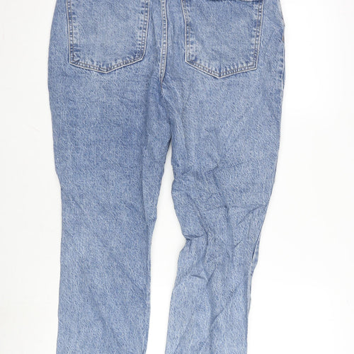 NEXT Womens Blue Cotton Blend Straight Jeans Size 12 L26 in Regular Zip