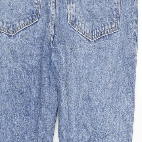 NEXT Womens Blue Cotton Blend Straight Jeans Size 12 L26 in Regular Zip