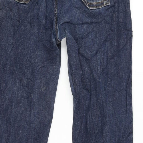 Oasis Womens Blue Cotton Blend Tapered Jeans Size 12 L28.5 in Slim Zip