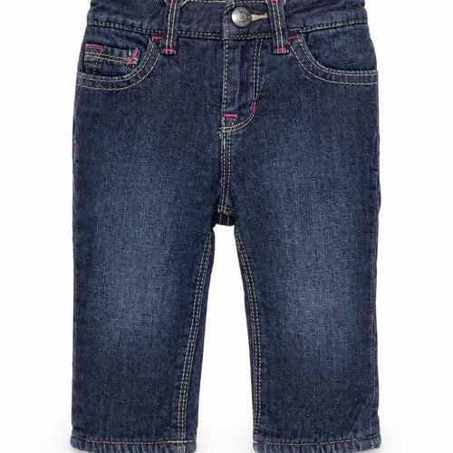Gap Boys Blue Cotton Capri Jeans Size 3-6 Months Snap - Inside leg 8in - Waist 8 inches.
