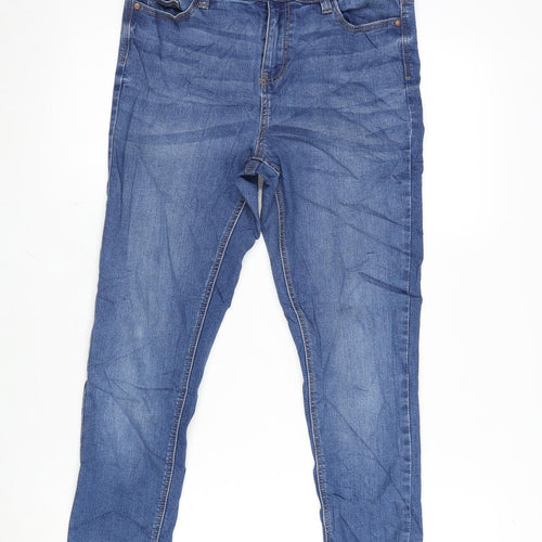 George Womens Blue Cotton Blend Skinny Jeans Size 10 L24 in Regular Zip