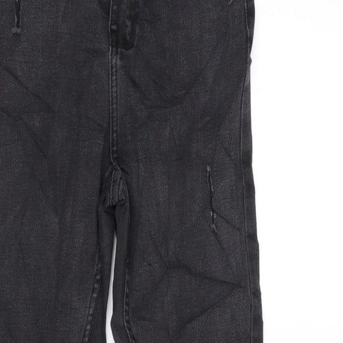 Denim & Co. Womens Grey Cotton Blend Tapered Jeans Size 8 L26 in Regular Zip