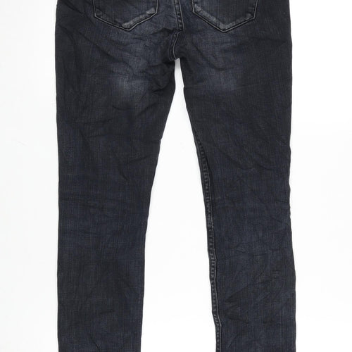 Topshop Womens Blue Cotton Blend Straight Jeans Size 28 in L26 in Regular Zip