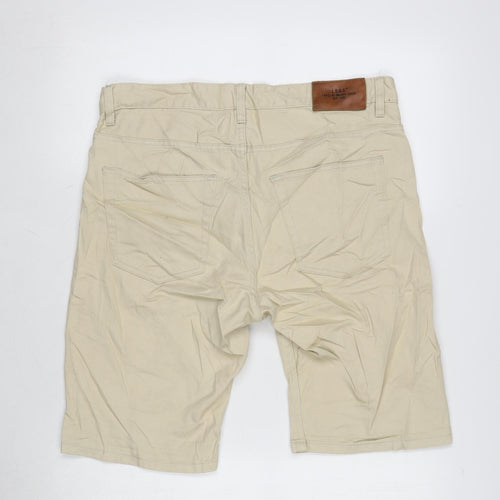 H&M Mens Beige Cotton Bermuda Shorts Size 32 in L10 in Regular Button