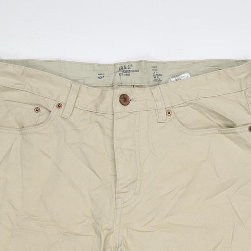 H&M Mens Beige Cotton Bermuda Shorts Size 32 in L10 in Regular Button