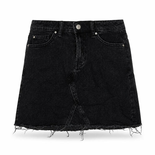 Denim & Co. Womens Grey Cotton A-Line Skirt Size 6 Zip