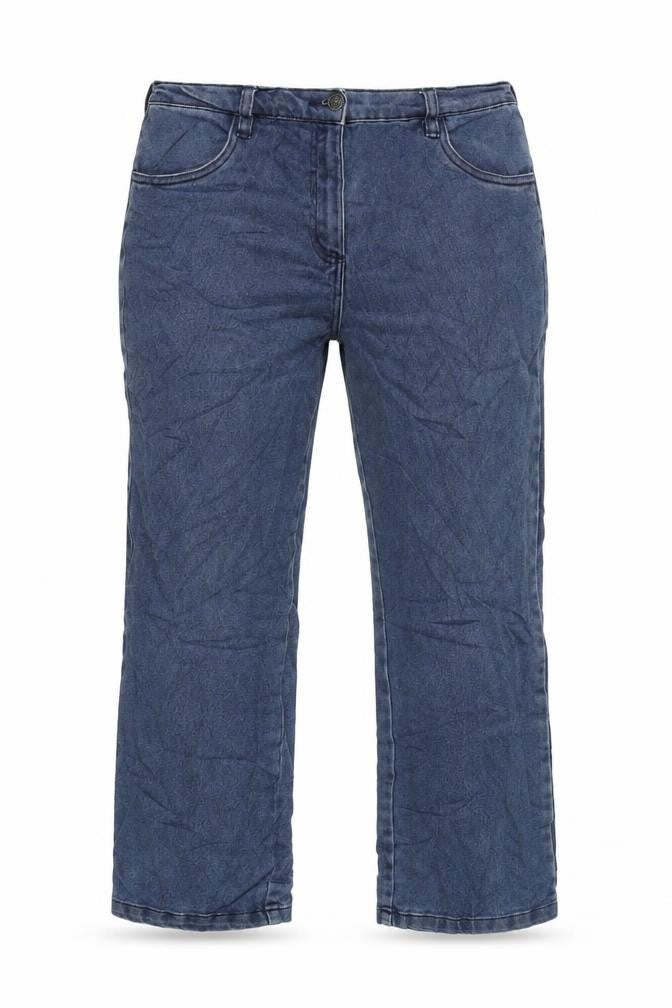 BM Denim Womens Blue Cotton Blend Cropped Jeans Size 12 L26 in Regular Zip