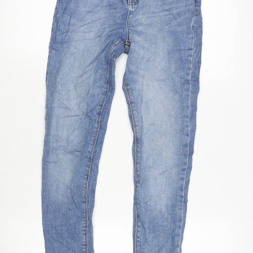 Denim & Co. Womens Blue Cotton Blend Tapered Jeans Size 6 L29 in Regular Zip