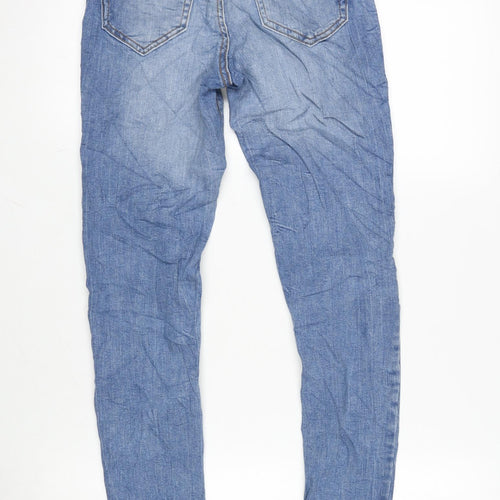 Denim & Co. Womens Blue Cotton Blend Tapered Jeans Size 6 L29 in Regular Zip