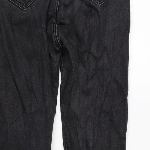 H&M Womens Grey Cotton Blend Tapered Jeans Size 10 L29 in Regular Zip