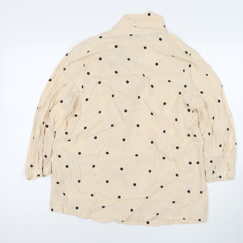NEXT Womens Beige Viscose Basic Blouse Size 8 V-Neck