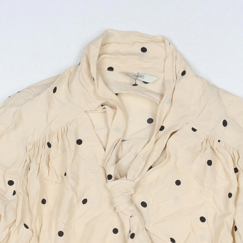 NEXT Womens Beige Viscose Basic Blouse Size 8 V-Neck
