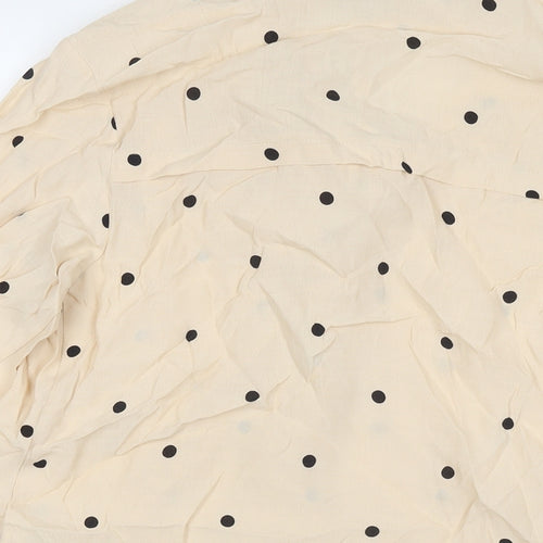 NEXT Womens Beige Viscose Basic Blouse Size 8 V-Neck