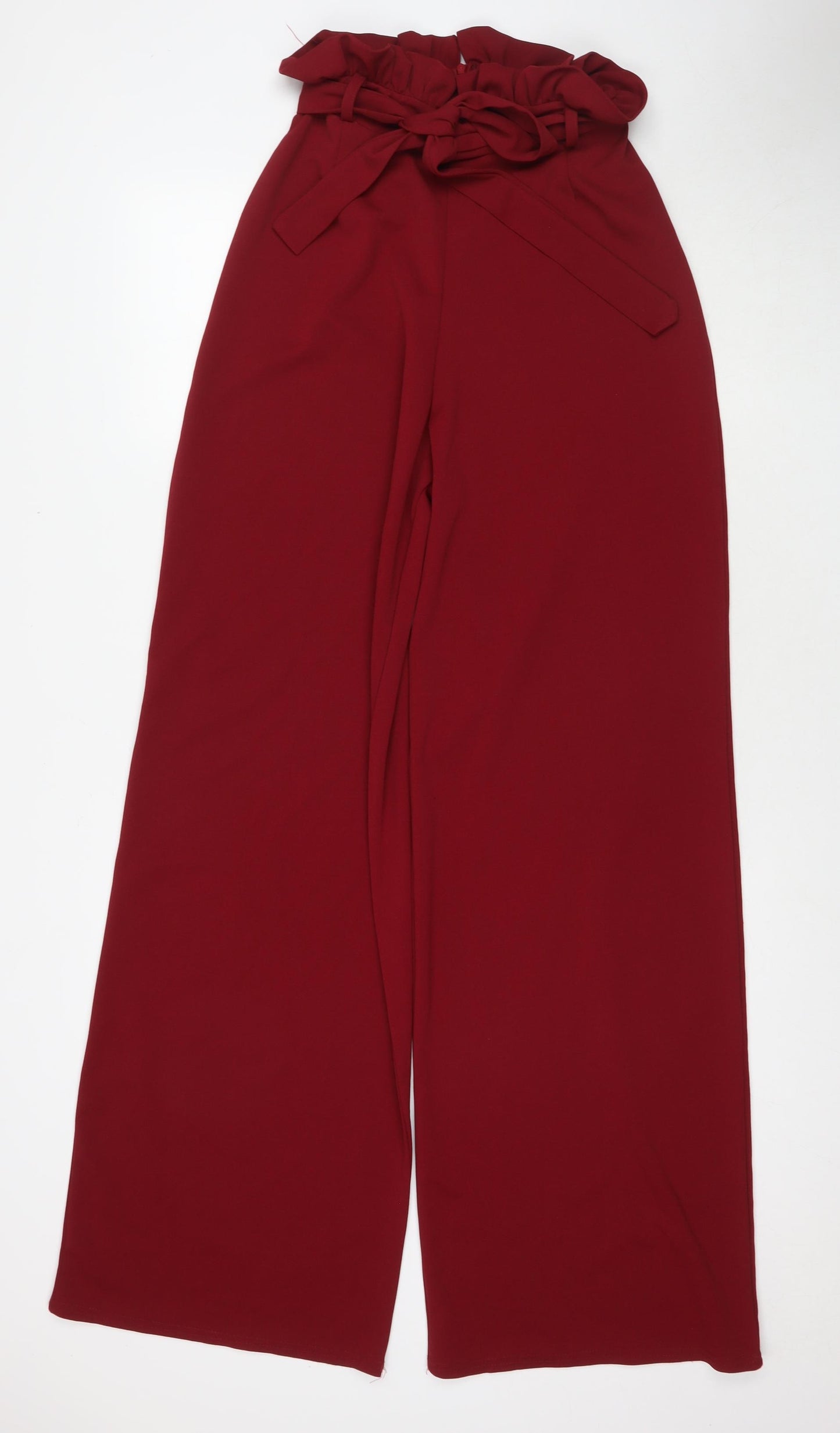 In the Style Womens Red Polyester Trousers Size 10 L34 in Regular Tie