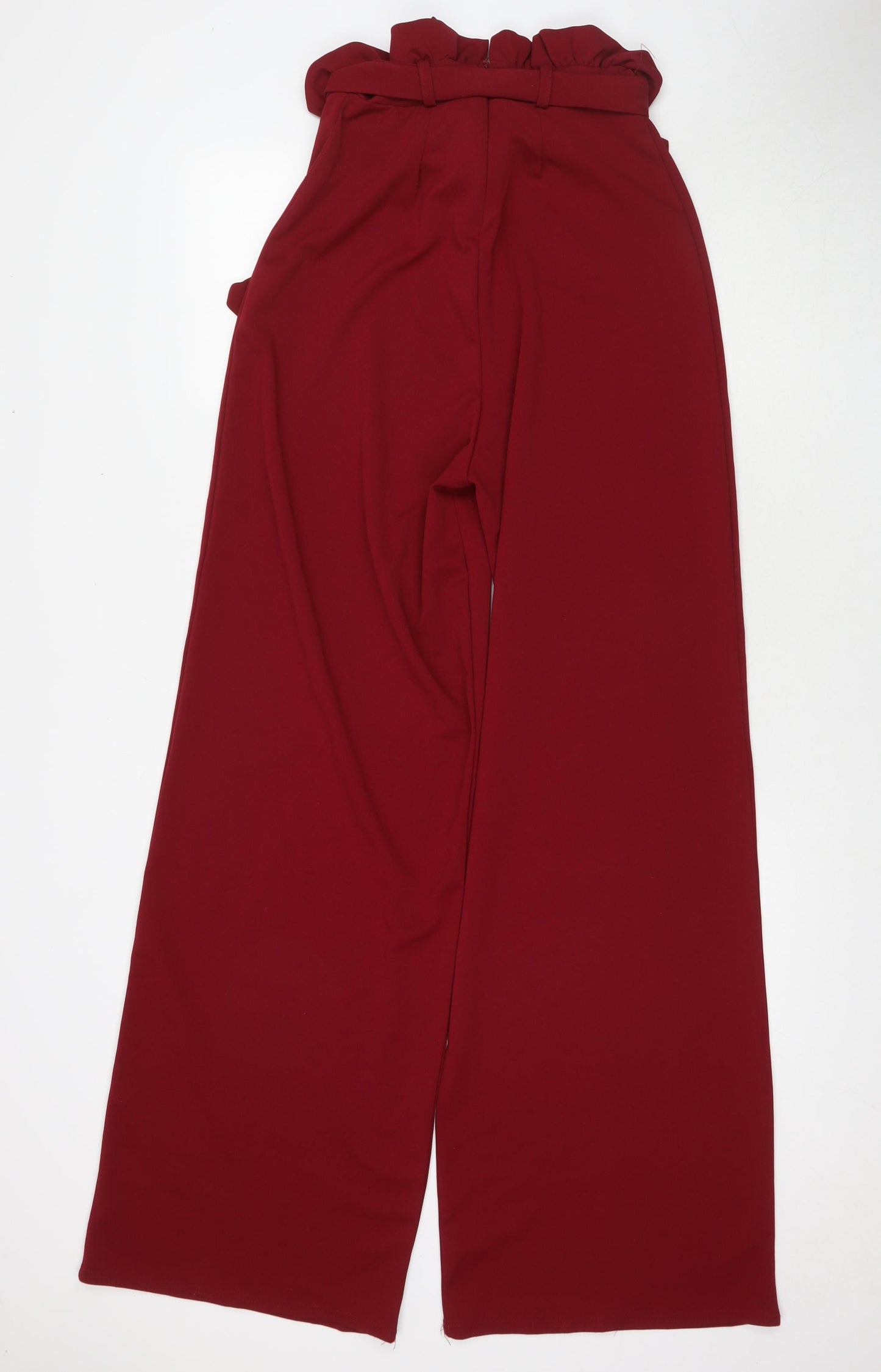 In the Style Womens Red Polyester Trousers Size 10 L34 in Regular Tie