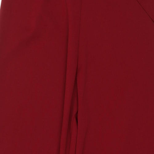 In the Style Womens Red Polyester Trousers Size 10 L34 in Regular Tie
