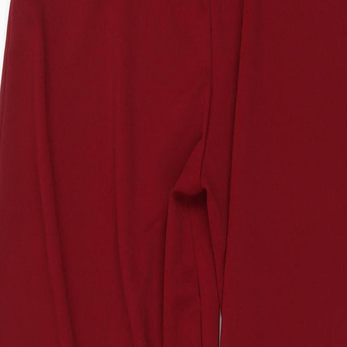 In the Style Womens Red Polyester Trousers Size 10 L34 in Regular Tie