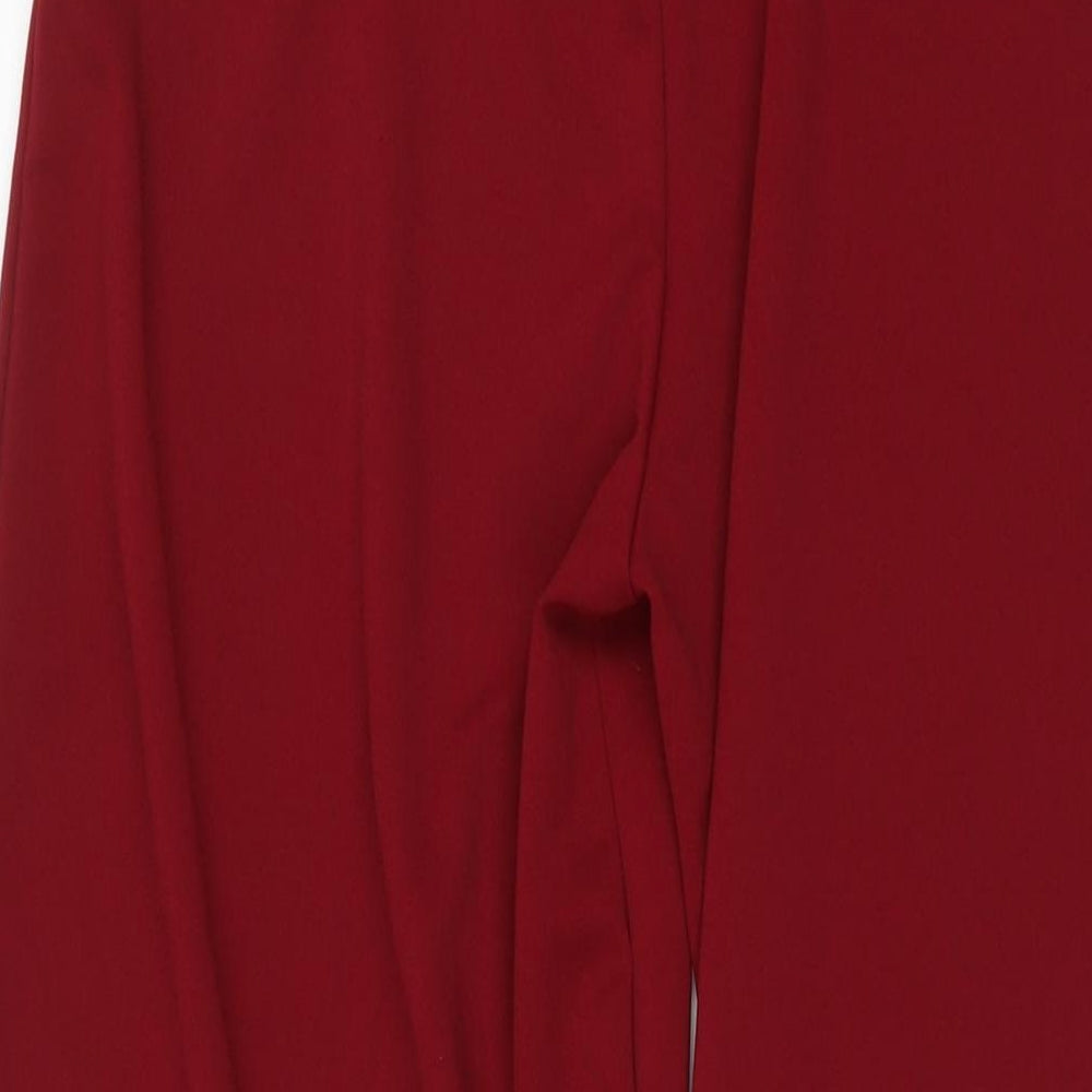 In the Style Womens Red Polyester Trousers Size 10 L34 in Regular Tie