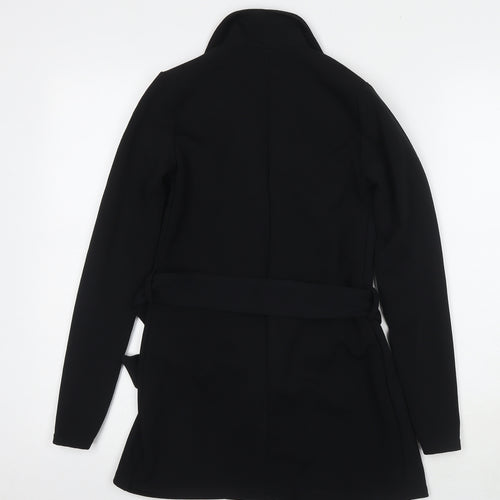PRETTYLITTLETHING Womens Black Jacket Blazer Size 4 Tie