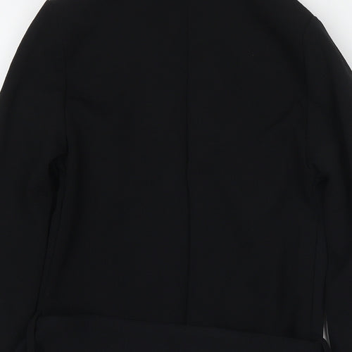 PRETTYLITTLETHING Womens Black Jacket Blazer Size 4 Tie