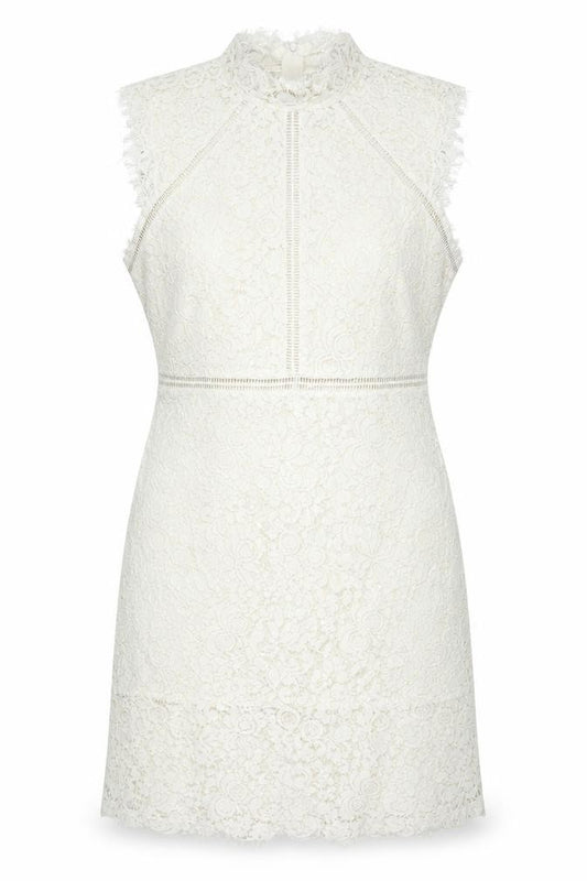 Front view of QED London women’s ivory polyester a-line, size UK 14, round neck pullover